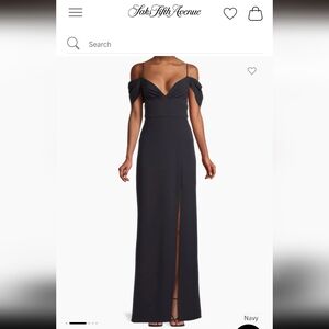 Sachin and Babi Brittany Stretch Crepe Cold- Shoulder Gown